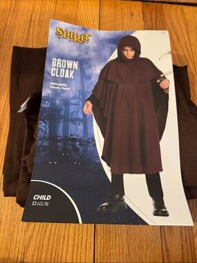Spirit Halloween Brown Hooded Cloak, child L/XL